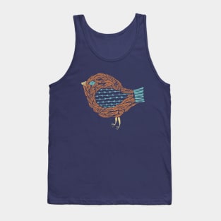 Boho Henna Song Bird Turquoise Orange Tank Top